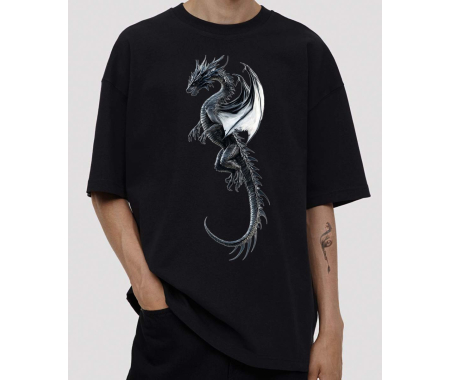 koszulka Smok. T-shirt jakości premium SUB985 czarna koszulka 100% bawełna